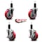Service Caster 4'' Red Poly Wheel Swivel 1-1/4'' Expanding Stem Caster Set 2 Brakes, 4PK SCC-EX20S414-PPUB-RED-2-TLB-2-114 - alternate 5